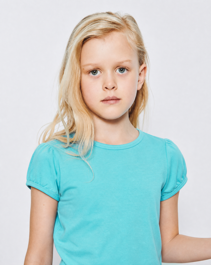 Toddler Girls Shoulder Ruching Short Sleeve Tee