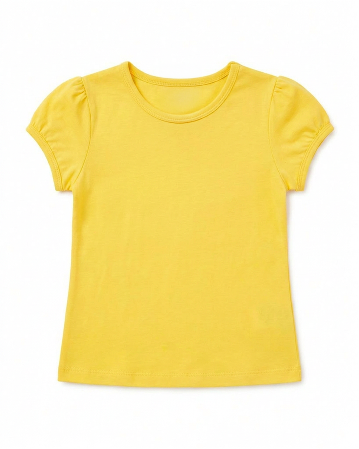 Toddler Girls Shoulder Ruching Short Sleeve Tee