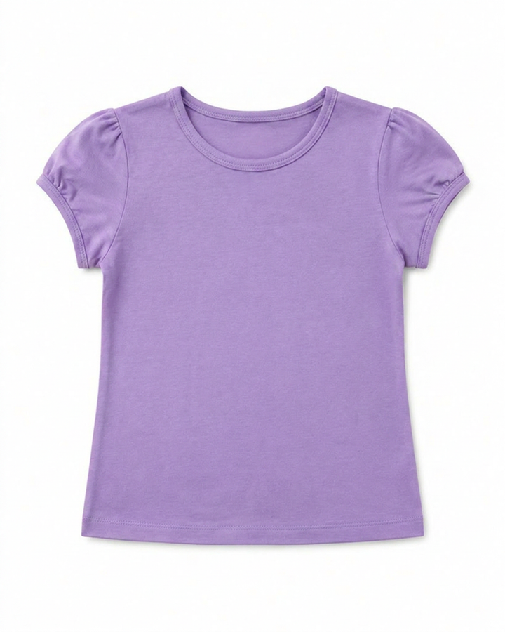 Toddler Girls Shoulder Ruching Short Sleeve Tee
