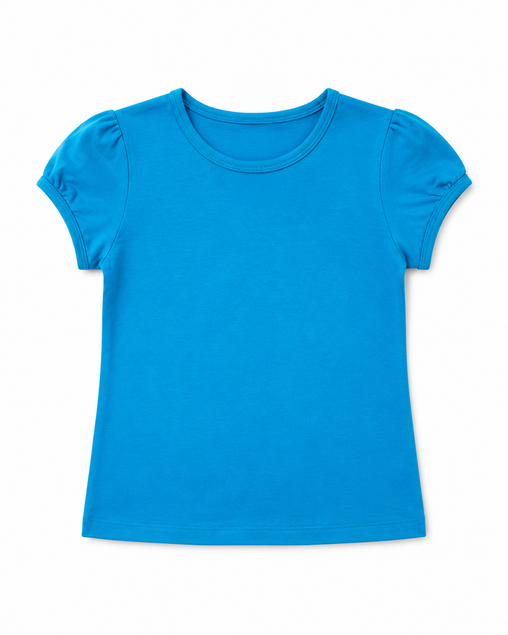 Toddler Girls Shoulder Ruching Short Sleeve Tee