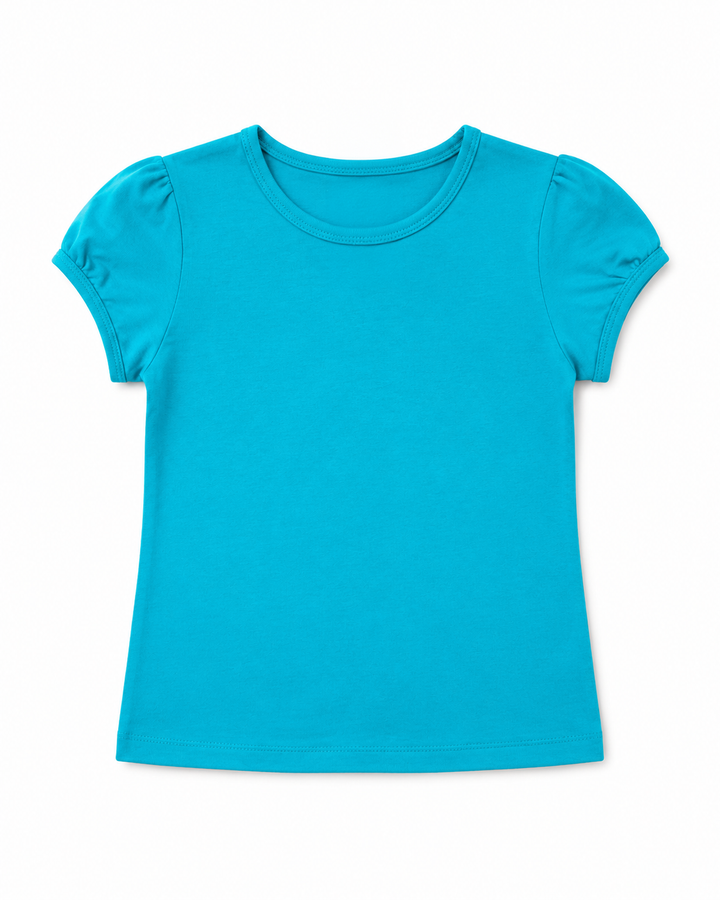 Toddler Girls Shoulder Ruching Short Sleeve Tee