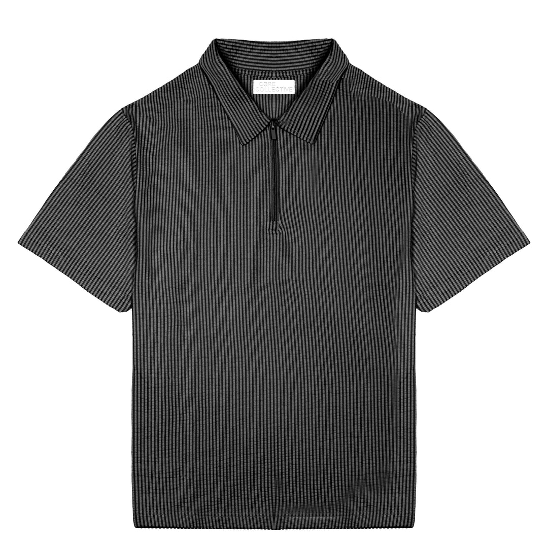 CORE COLLECTIVE STREETLIGHT SEERSUCKER SS ZIP POLO