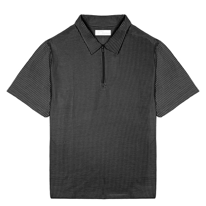 CORE COLLECTIVE STREETLIGHT SEERSUCKER SS ZIP POLO