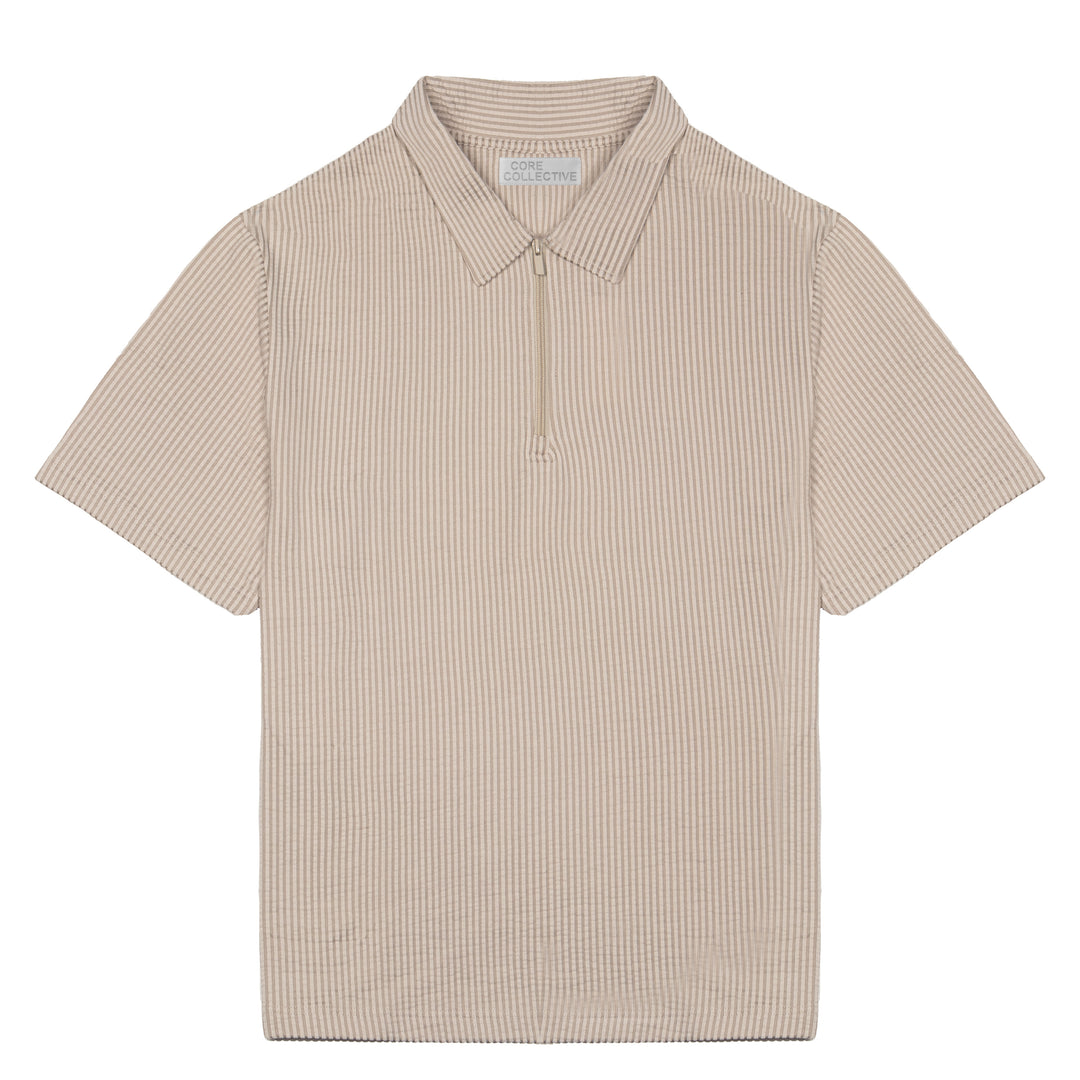 CORE COLLECTIVE STREETLIGHT SEERSUCKER SS ZIP POLO