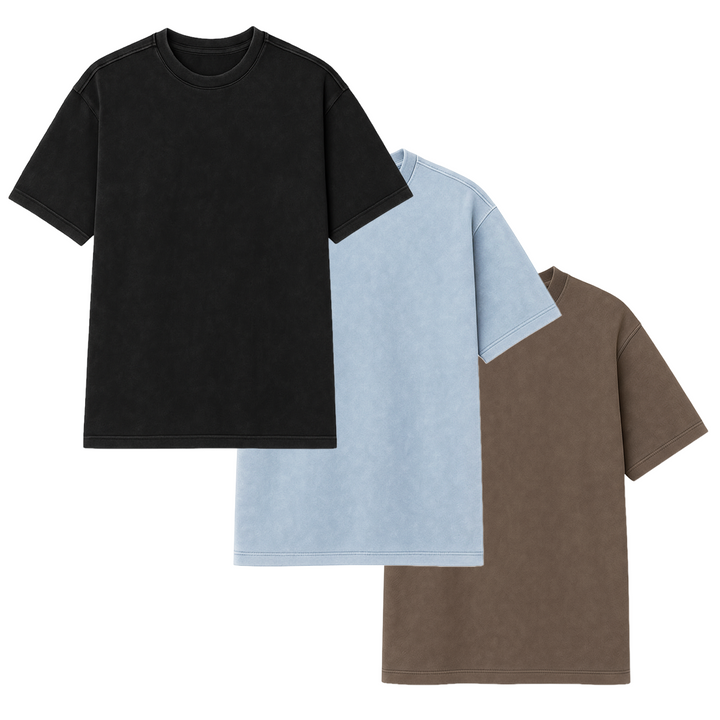 CORE COLLECTIVE 3 PACK OF GRASSROOTS LIQUID WASH DROP SHOULDER SS TEE