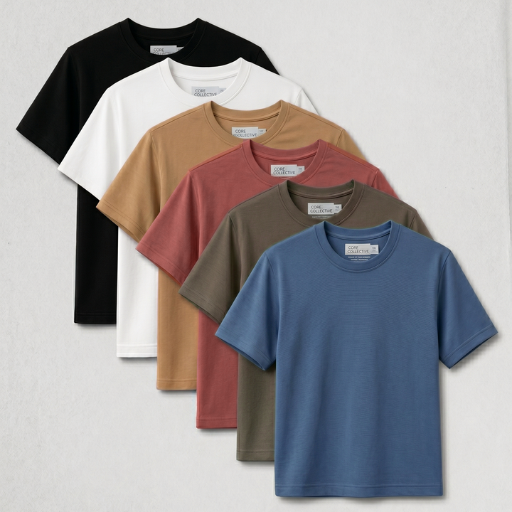 CORE COLLECTIVE 6 PACK OF TRANSIT POLY BLEND SS TEES