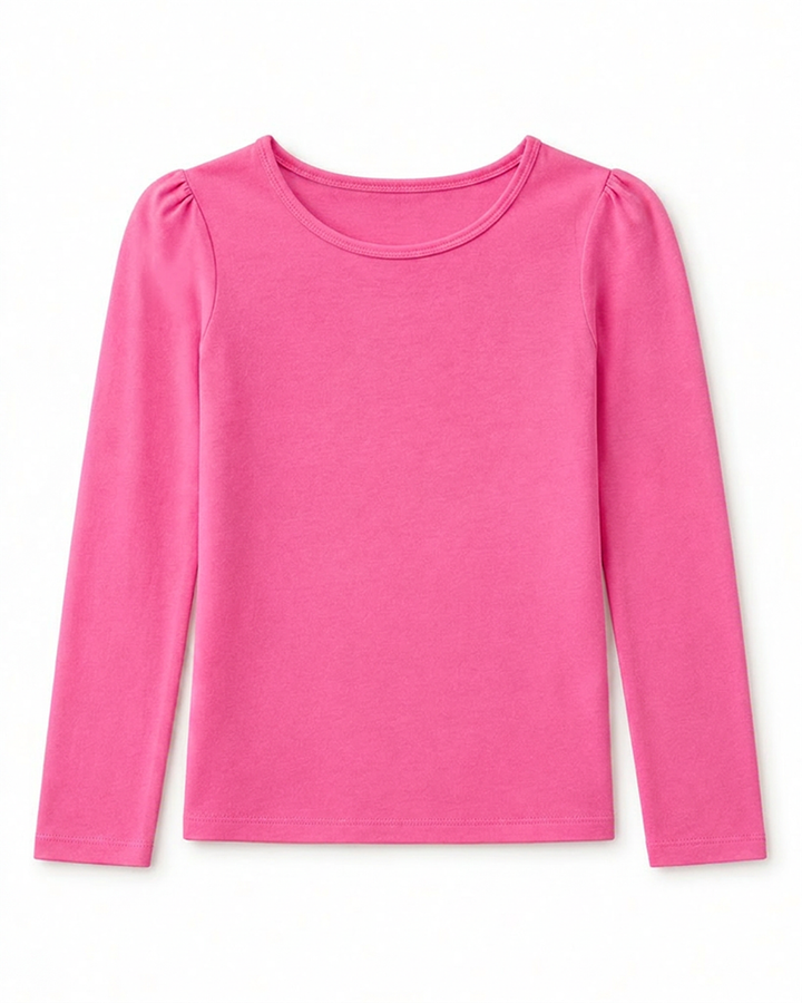 NONBRANDED TODDLER GIRLS LS SHOULDER RUCHING TEE