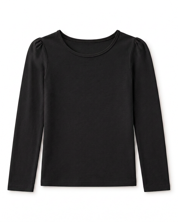 NONBRANDED TODDLER GIRLS LS SHOULDER RUCHING TEE
