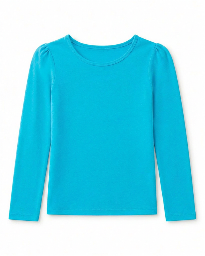 NONBRANDED TODDLER GIRLS LS SHOULDER RUCHING TEE