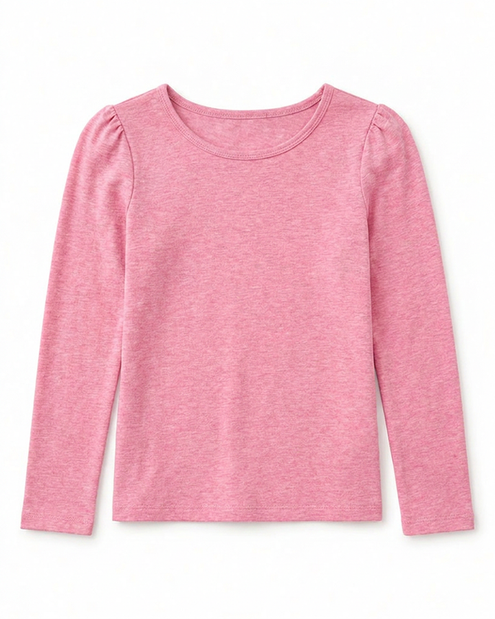NONBRANDED TODDLER GIRLS LS SHOULDER RUCHING TEE
