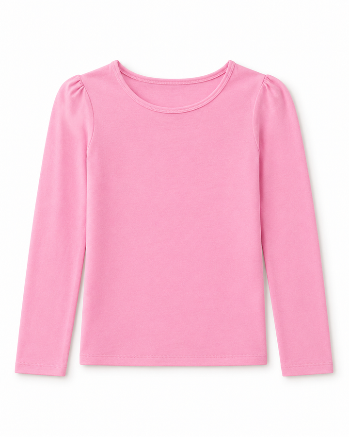 NONBRANDED TODDLER GIRLS LS SHOULDER RUCHING TEE