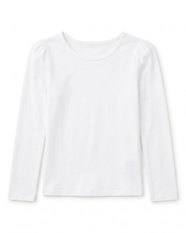 NONBRANDED TODDLER GIRLS LS SHOULDER RUCHING TEE