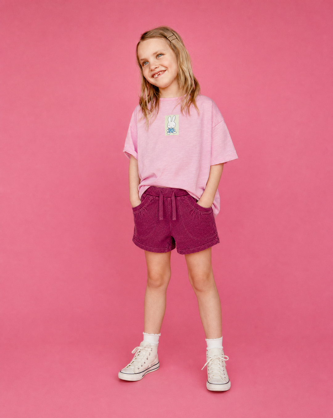 Toddler Girls Knit Denim Shorts