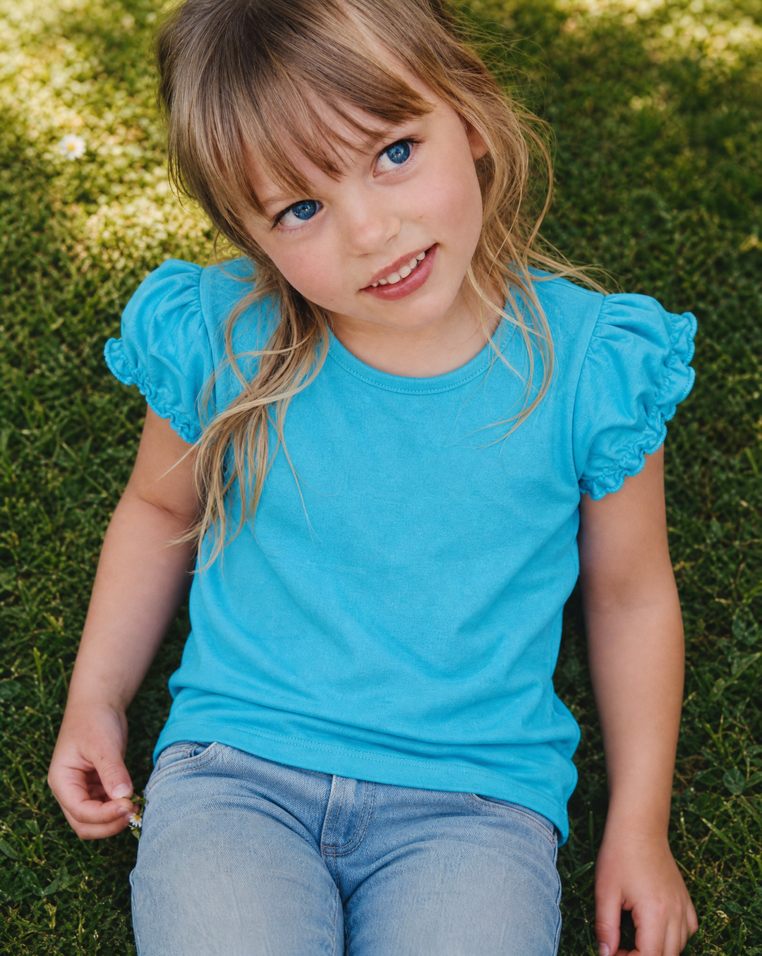Toddler Girls Ruched Sleeve Tee