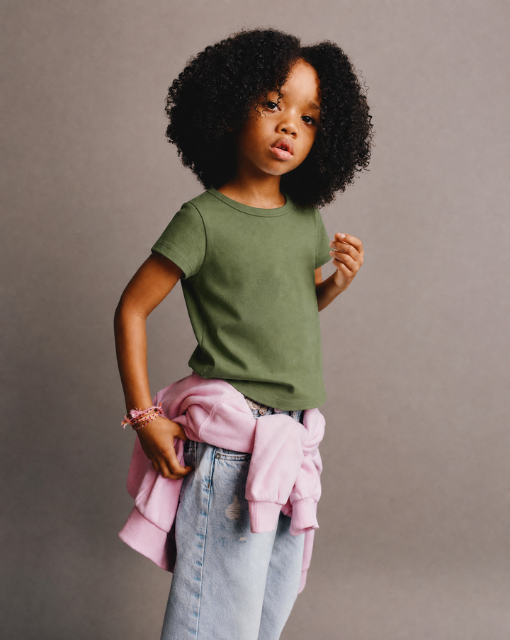 Toddler Girls 1x1 Rib Tee