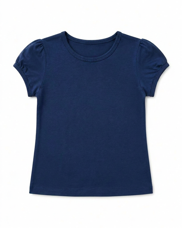 Toddler Girls Shoulder Ruching Short Sleeve Tee
