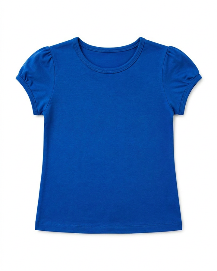 Toddler Girls Shoulder Ruching Short Sleeve Tee