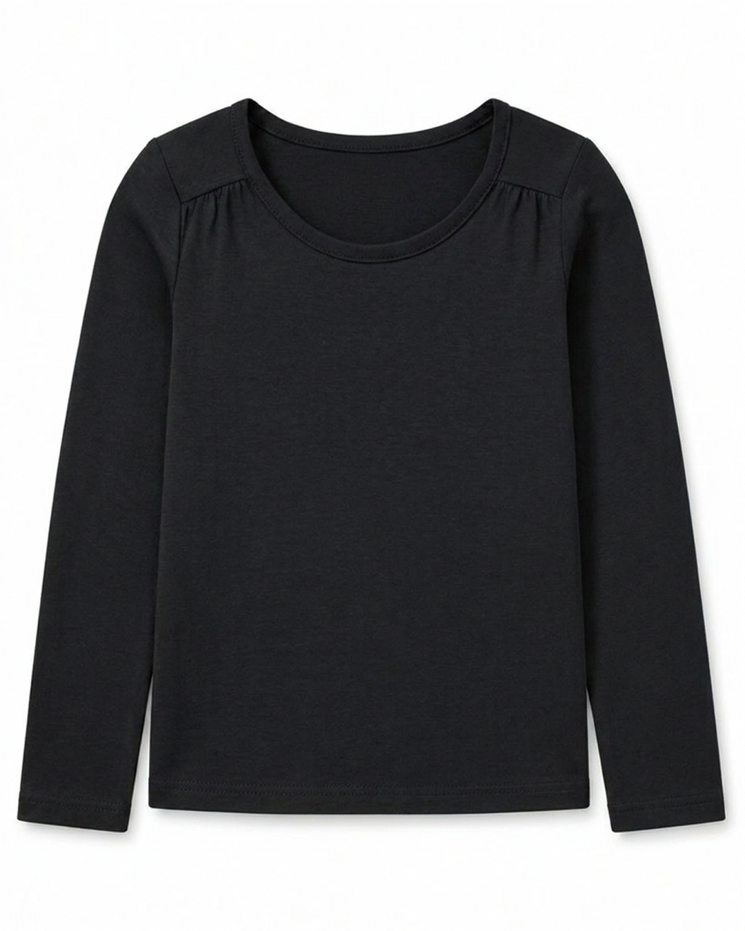 Toddler Girls Shoulder Seam Ruched Long Sleeve Tee