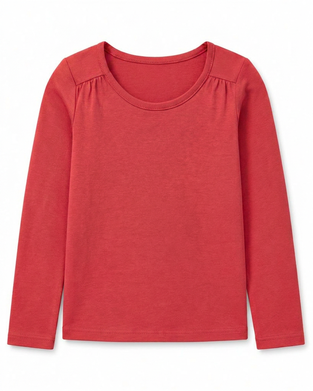 Toddler Girls Shoulder Seam Ruched Long Sleeve Tee