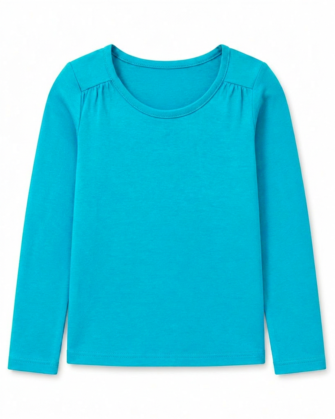 Toddler Girls Shoulder Seam Ruched Long Sleeve Tee