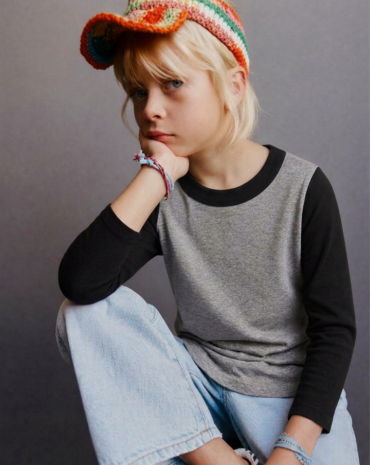 Toddler Girls Raglan Long Sleeve Tee