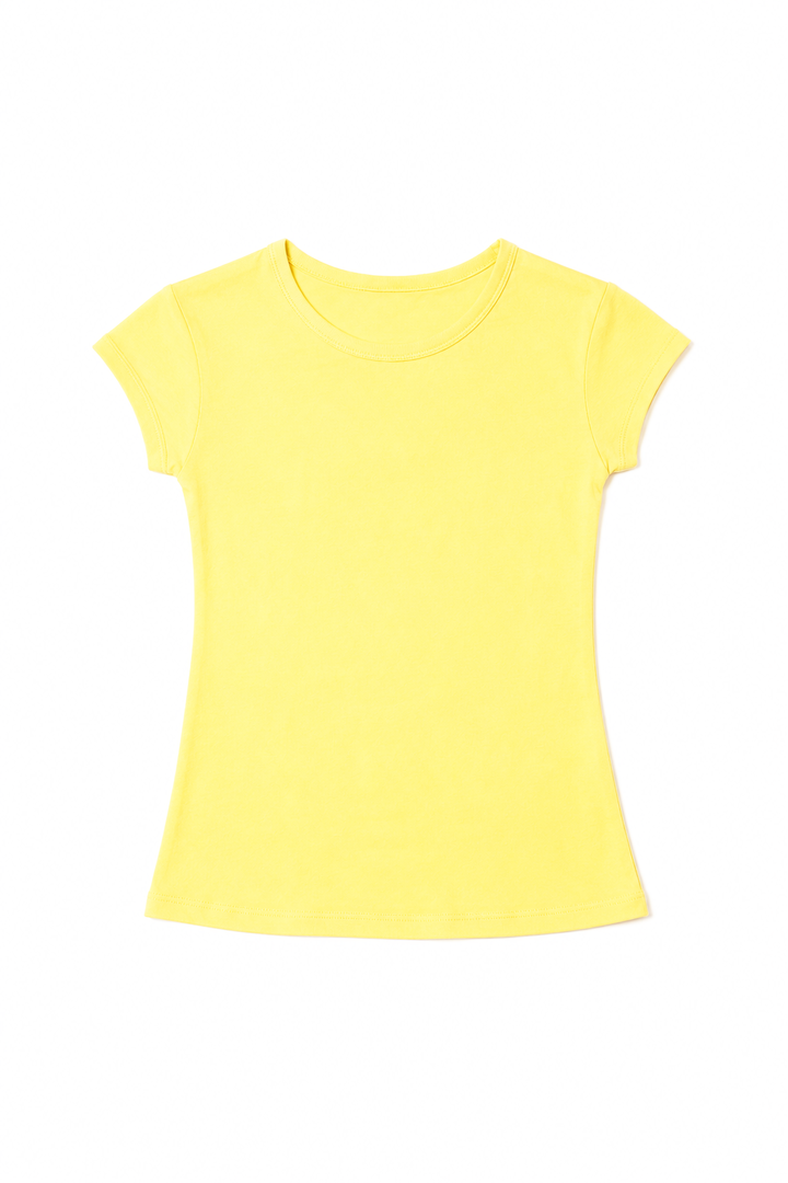 NONBRANDED YOUTH GIRLS SS  RIB CUFF TEE