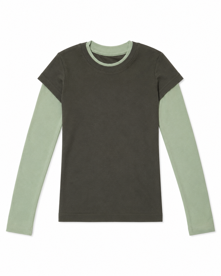 NONBRANDED YOUTH GIRLS 2TONE RAGLAN LS TEE