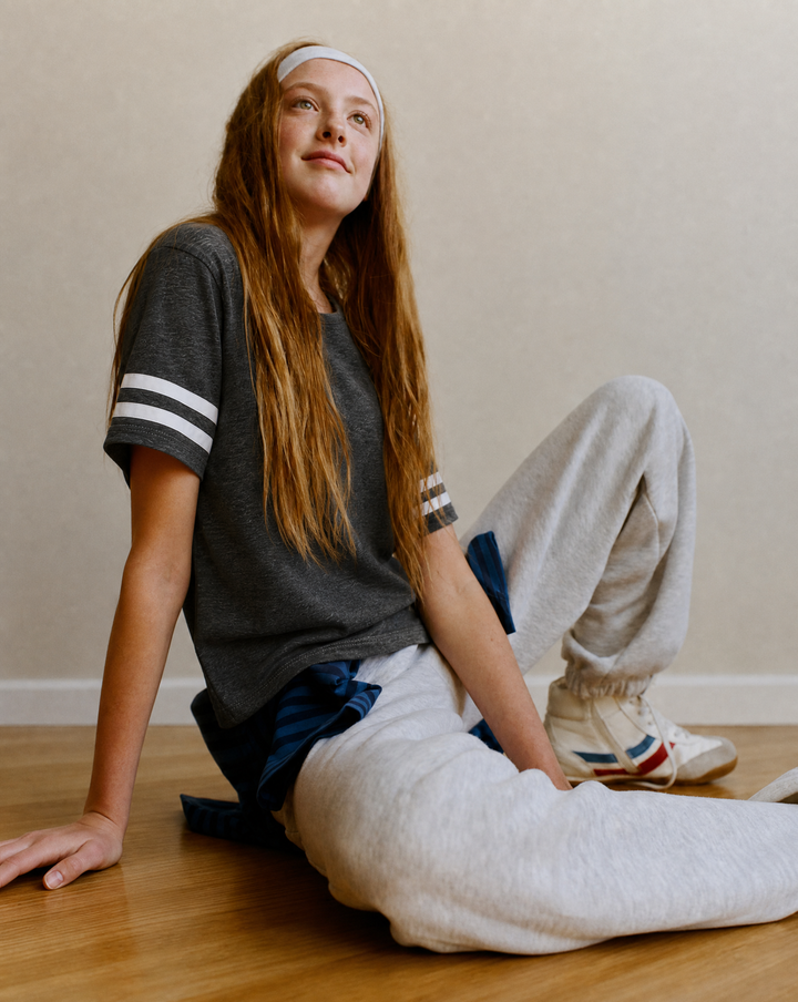 NONBRANDED YOUTH GIRLS FOOTBALL STYLE SS TEE