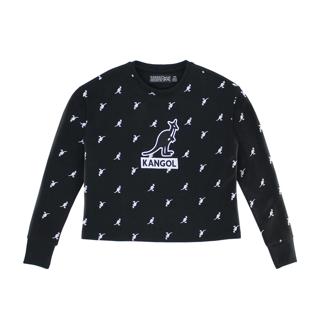 Kangol Black AOP Crop Popover - Fashion Hub Club