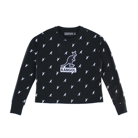 Kangol Black AOP Crop Popover - Fashion Hub Club