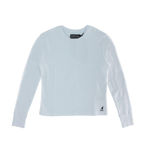 Kangol Women's Waffle Henley Long Sleve Shirt - Fashion Hub Club