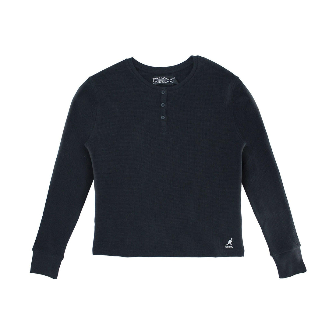 Kangol Women's Waffle Henley Long Sleve Shirt - Fashion Hub Club