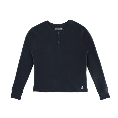 Kangol Women's Waffle Henley Long Sleve Shirt - Fashion Hub Club